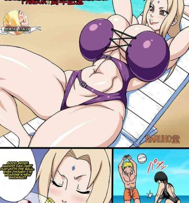 Teenies After Tsunade's Obscene Beach- Naruto hentai Clothed
